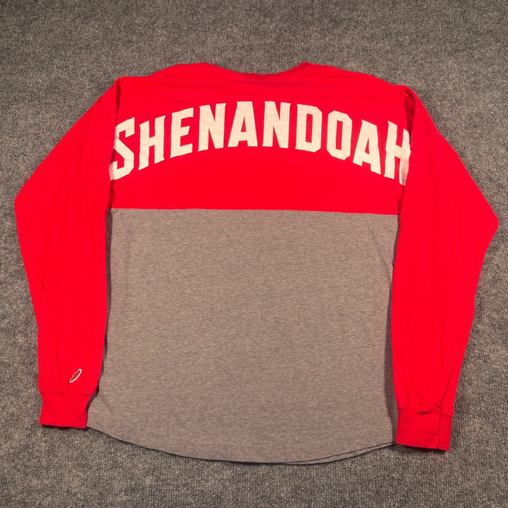 League Shenandoah University Hornets Long Sleeve Shirt Red Grey Mens Small